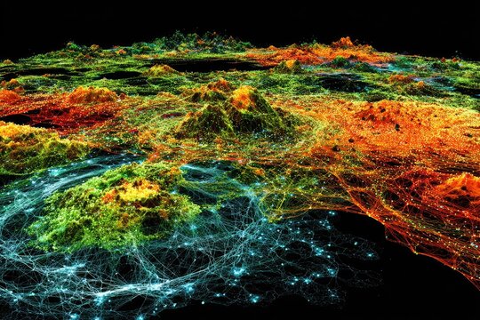 Abstract Cityscape Visualization With Colorful Points