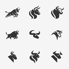 Fierce Bull Black White Logo