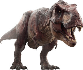 Fototapeta premium Majestic tyrannosaurus rex roaring with detailed scales and fierce expression Watercolor PNG