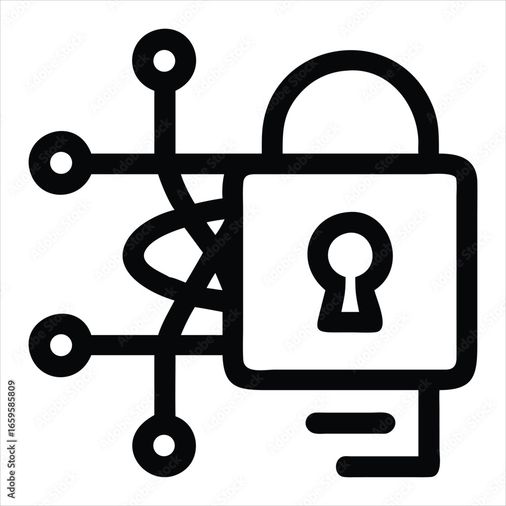 Aufkleber the quantum cryptography secure data network icon represents advanced encryption and digital informa