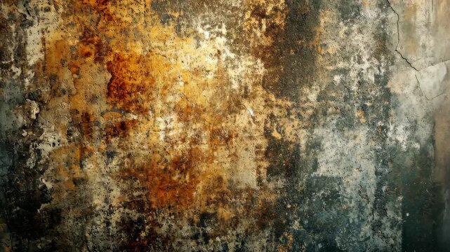 Abstract Grunge Wall Texture Background with Rust and Grey Tones.