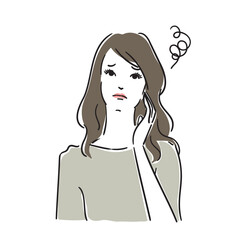 悩んでいる綺麗な女性上半身