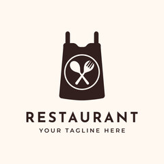 restaurant apron vintage logo vector minimalist illustration design, restaurant catering logo design