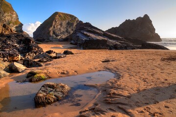 Cornish coast at sunset