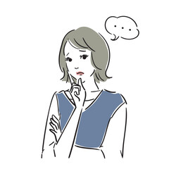 悩んでいる綺麗な女性上半身