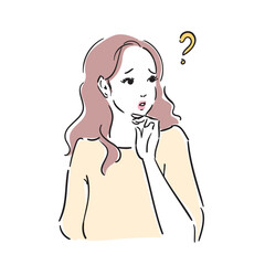 悩んでいる綺麗な女性上半身