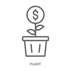 Plant Icon Line Style. Design Vector Illustration