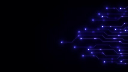 circuit line blue neon animation video 4k for futuristic Technology background.  - Powered by Adobe