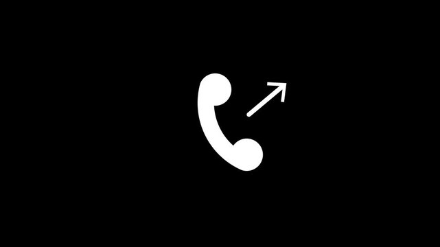 outgoing call icon animation on a black background.