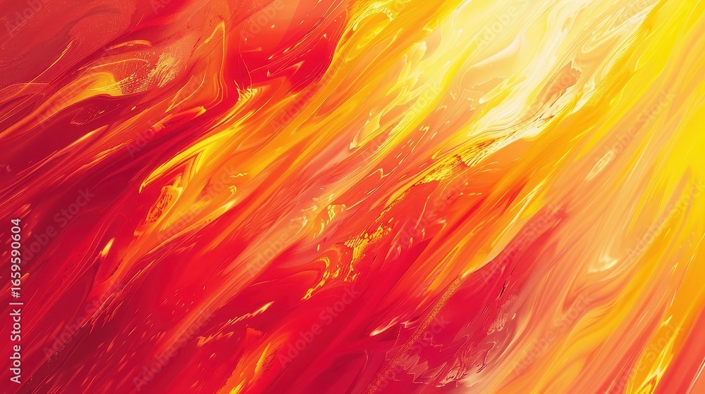 Poster abstract fiery background with vibrant colors and dynamic brush strokes
