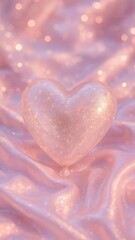 Obraz premium Glittering heart on satin