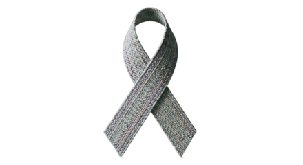 Gray ribbon symbol for brain cancer awareness and other social causes.