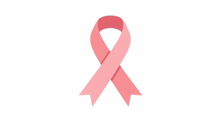 Pink awareness ribbon in simple design on white background  