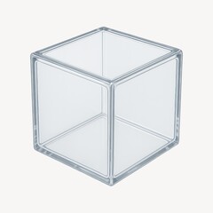 Minimalist transparent glass cube