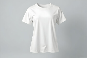 White T-shirt Mockup on Gray Background for Custom Design Presentation