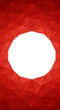 Abstract crimson geometric surface with dodecagon cutout design for backgrounds