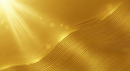 Abstract Golden Wavy Background with Light Rays image