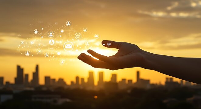 Conceptual image of human resources and a global community