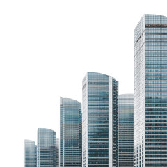 Obraz premium An expansive view of a modern cityscape featuring sleek skyscrapers and towers.