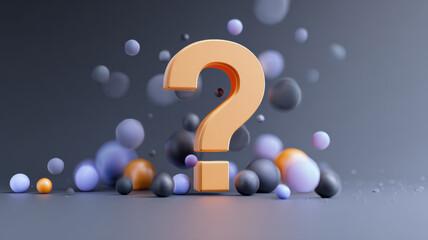 Question mark illustration background, a 3D symbol for new internet business concept design,minimal background