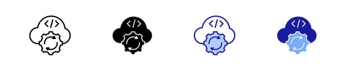 Cloud Automation  Icon Set Multiple Style Collection
