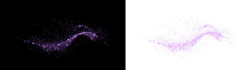 Shine, pink, trail, star, glittering light sparkles in motion. PNG flare wave glows in Overlay with transparent glow. Sparkling fireworks PNG perfect for shimmering magic and festive design.