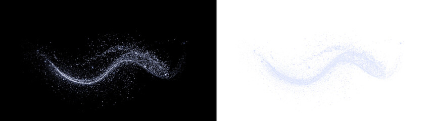 Bokeh, dust, glistering, blue, sparkling trail create elegant shine. PNG stardust swirl sparkles in Overlay with transparent glow. Luxury fantasy PNG perfect for wedding, dreamy and celebration design