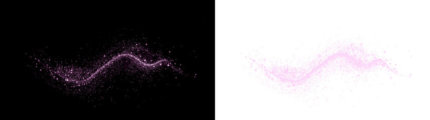 Glistering, decoration, art, design, magic wand with fairy dust star spark sparkle swirl. PNG PNG Overlay transparent sparkling shine pink star effect for festive illustration and creative design. © Ольга Боярина