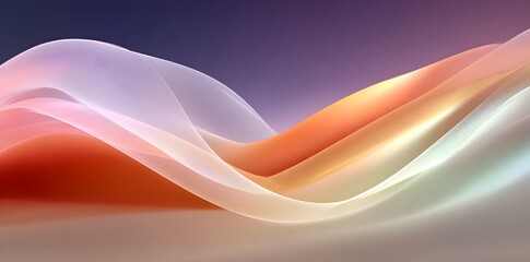 Luminous Silk Dunes of Flowing Light: An Ethereal Abstract Wave of Gradient Sunset Colors
