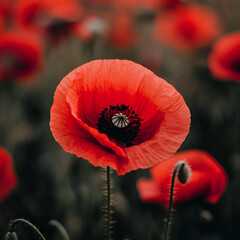 Vibrant poppy flower bloom nature landscape close-up photography outdoor setting bright colors botanical beauty