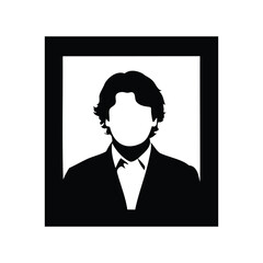 Black and white abstract illustration of a faceless man in a suit, A faceless man silhouette vector illustration