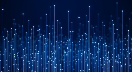 Digital network connections with glowing blue data streams