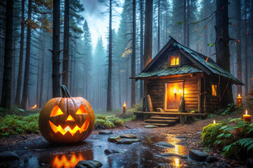 the pumpkin fire and house