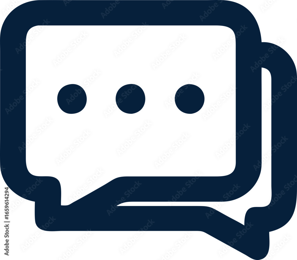 Poster clean outline of a chat bubble icon for communication-themed projects.
