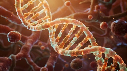 DNA Double Helix Structure Amidst Cellular Environment