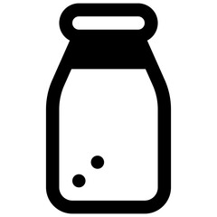 Fermented milk. Outlined stroke vector icon with black-filled details.