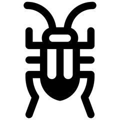 Insect. Outlined stroke vector icon with black-filled details.