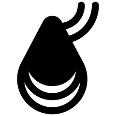 Mussels. Outlined stroke vector icon with black-filled details.