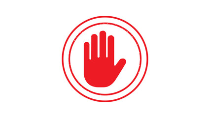 Stop work authority icon, stop hand icon over white ellipse transparent background.