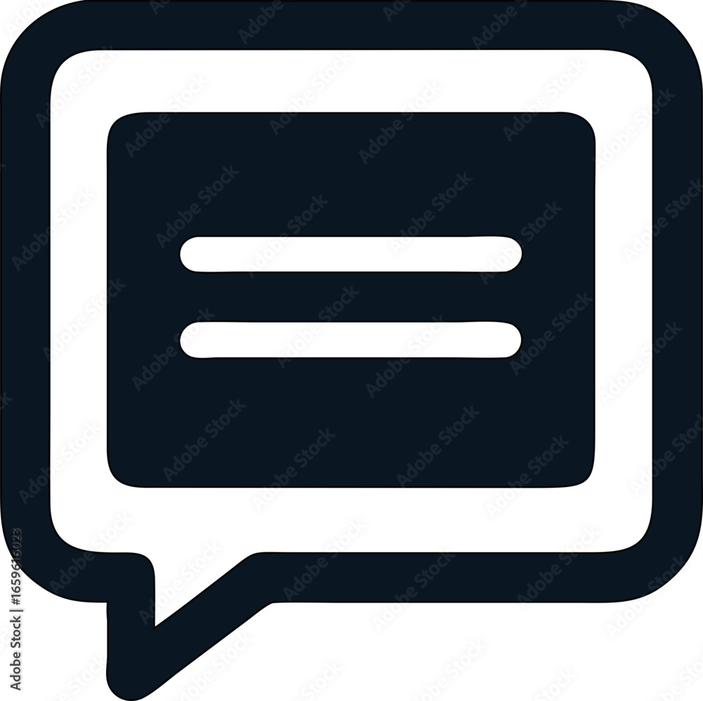 Poster chat bubble vector icon symbolizing social interaction or messaging.