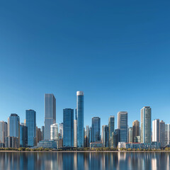 Modern City Skyline with Tall Skyscrapers