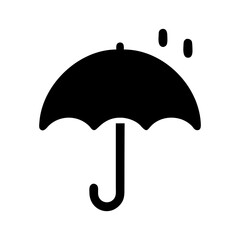 Umbrella rain solid color fill icon