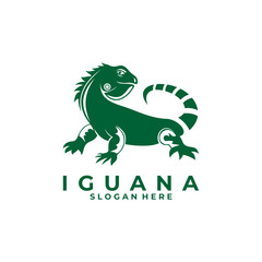 Iguana reptile animal logo design vector template