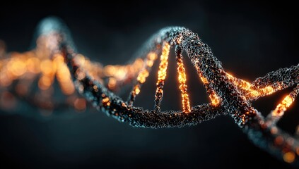 DNA helix, glowing, scientific, intricate