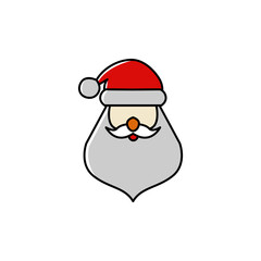 Minimalist Cartoon Santa Claus Head Icon
