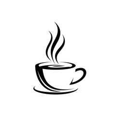 Abstract Coffee Mug Office Icon Logo Vector Workplace Beverage Break Symbol