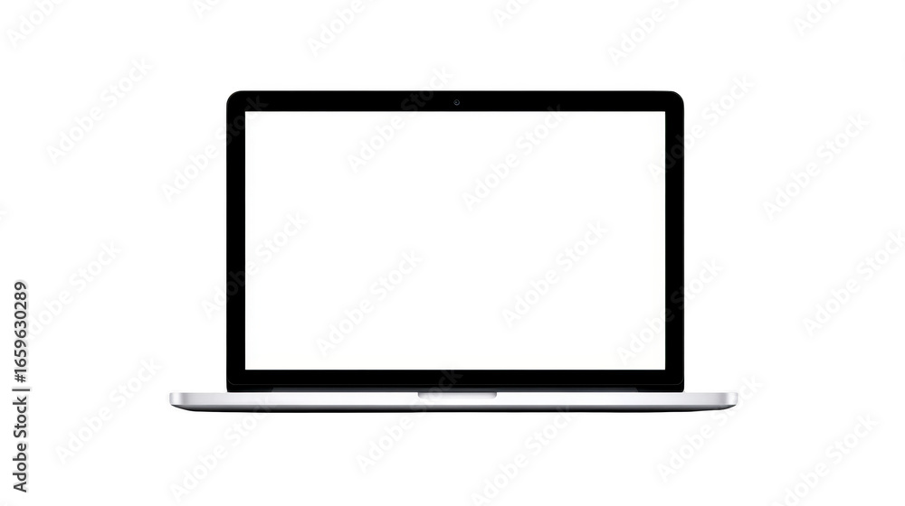 Poster laptop computer blank screen technology device digital modern portable workspace isolated laptop wit