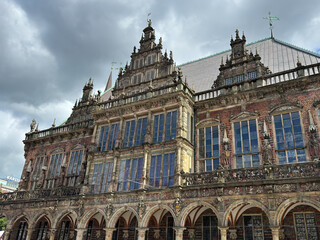 Obraz premium Bremen Town Hall Facade at Marktplatz, UNESCO World Heritage Site, Germany