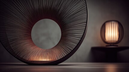 Modern interior featuring artistic lamp designs, soft lighting, and minimalistic decor
