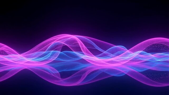 Ai generative Dynamic neon light waves pulsating with vibrant energy and rhythmic motion for technology visuals